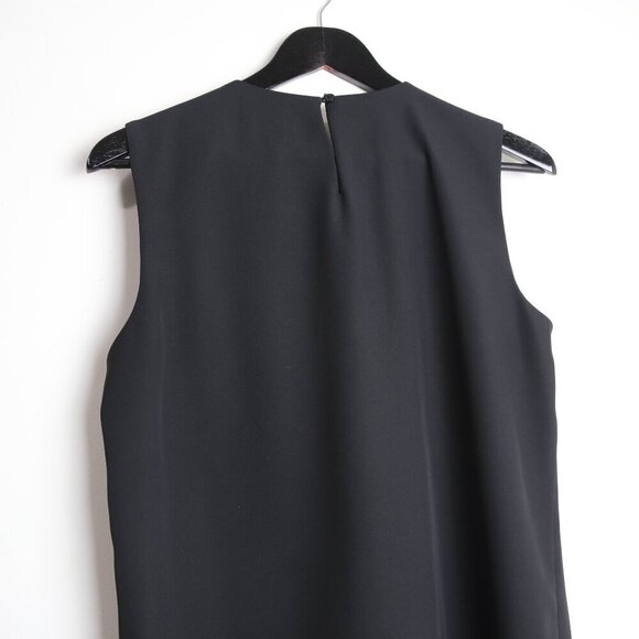 Calvin Klein Crew-Neck Twill Tank Top Blouse Sleeveless Black Size Medium - Picture 3 of 5